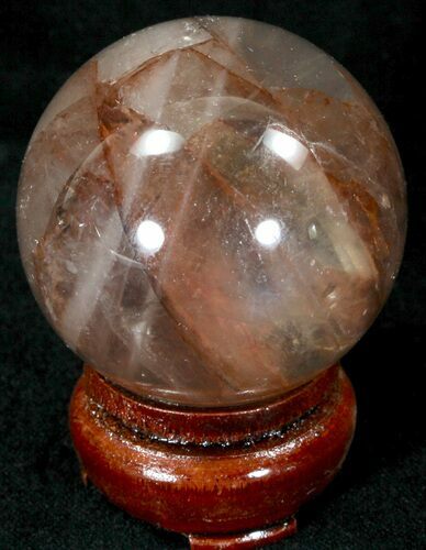 Polished Hematoid (Harlequin) Quartz Sphere #32109